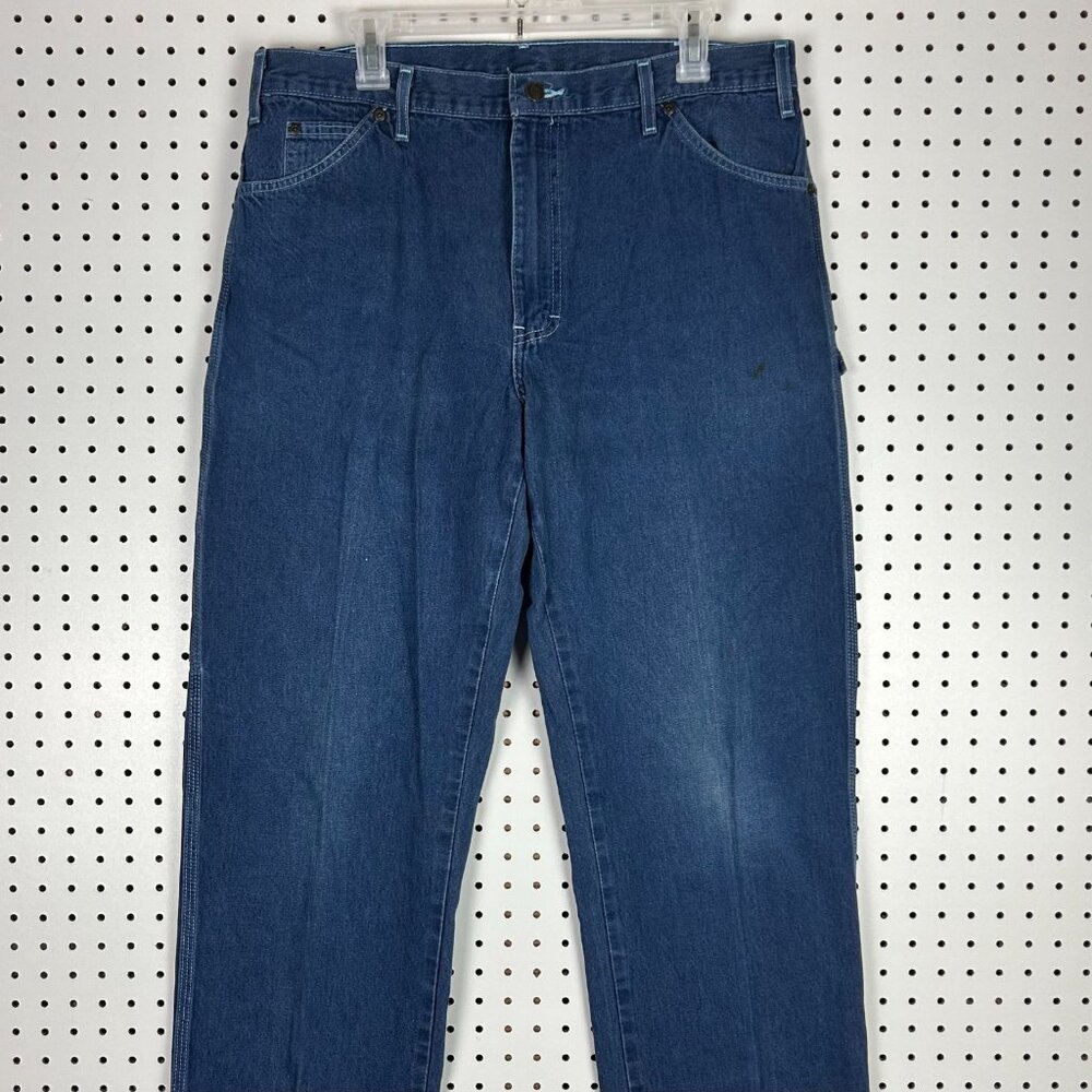 Dickies Carpenter Pants Jeans Size 36x34 Work Wear Blue Hammer Y2K 90s Skate - Picture 5 of 8